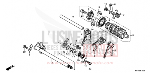 BARILLET DE SELECTION CBR500RAJ de 2018